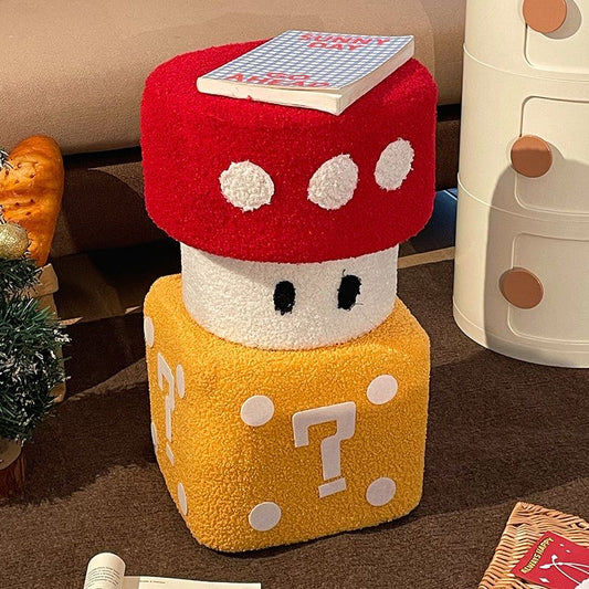 Mario Mushroom & Question Block Shoe Stool Set