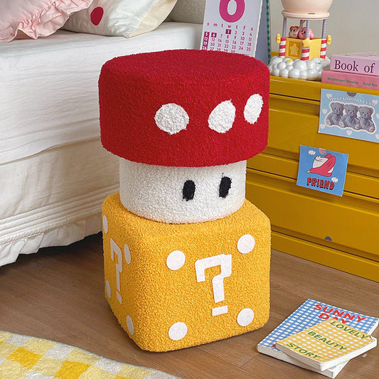 Mario Mushroom & Question Block Shoe Stool Set