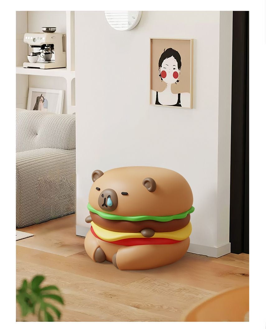 Capybara Burger Shoe Stool